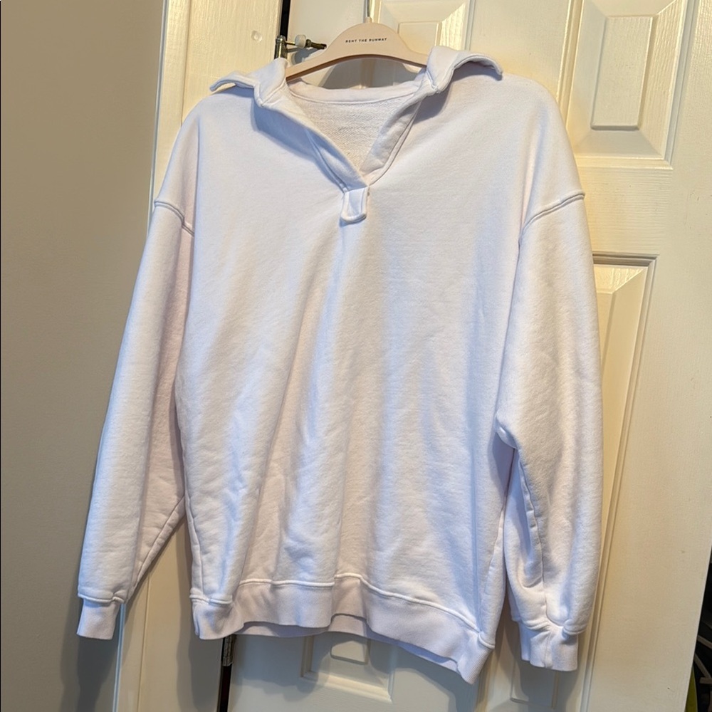 Daily Drills White Collared Pullover
